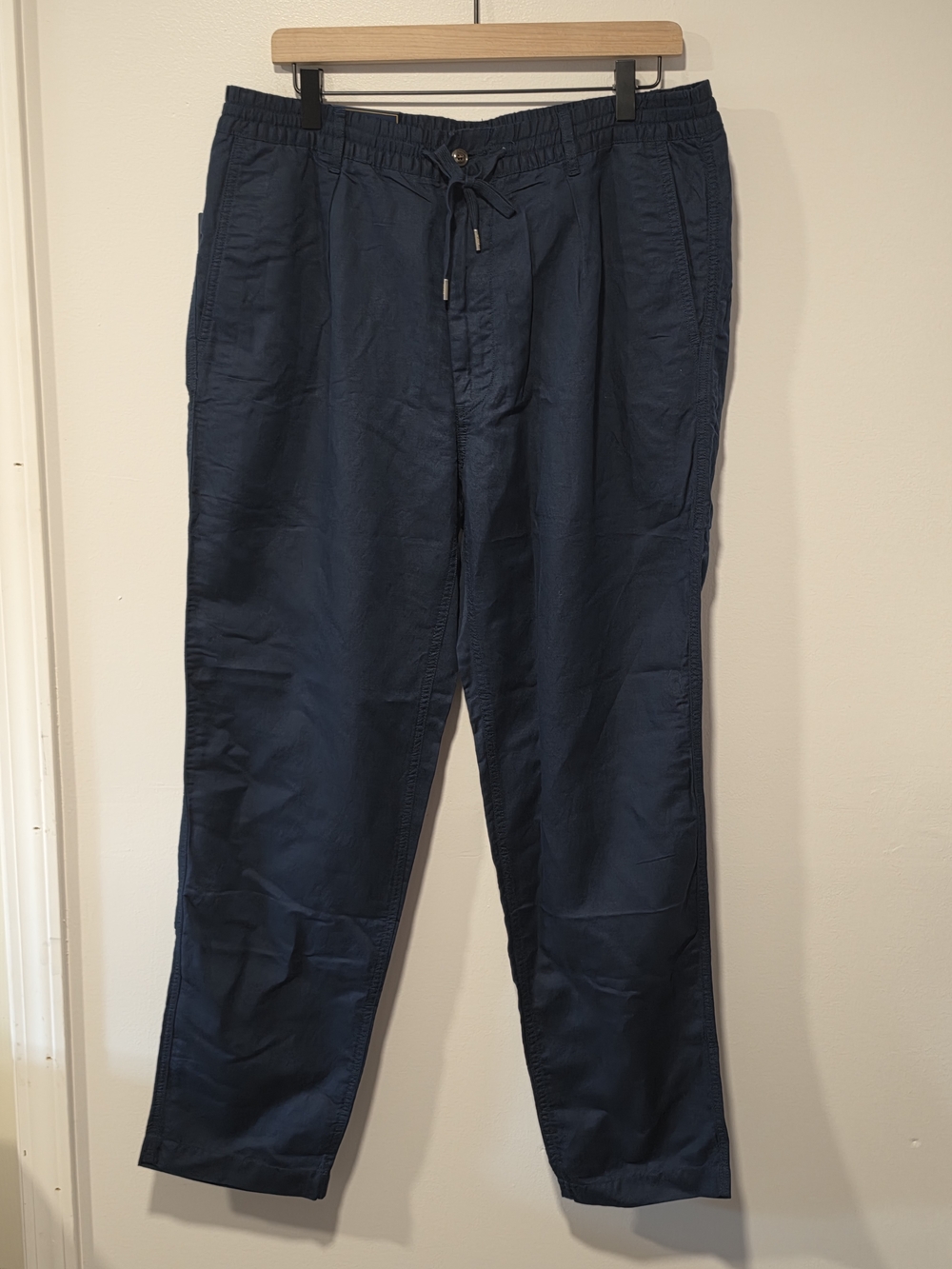 NWT Polo Ralph Lauren Navy Prepster Slim Tapered Linen Blend Pants Mens Size XL